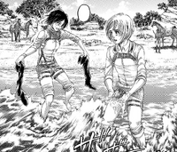 Mikasa and Armin experience the ocean