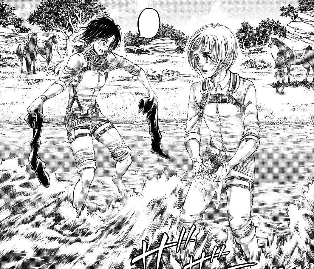 How did Mikasa cross the sea from Marley to Paradis in Attack on