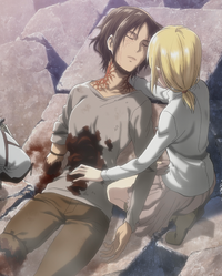 Historia holds Ymir