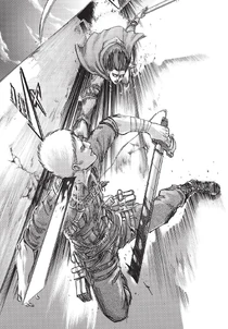 Levi cuts Reiner's nape