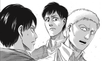 Berthold und Reiner offenbaren sich Eren als feindliche Titanen