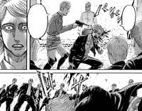 Jean is shocked to see Floch shoot an Anti-Marleyan Volunteer