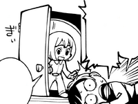 Armin sees Eren sleeping in the hall