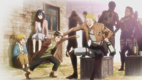 Eren, Armin, Mikasa and Hannes in the past