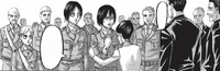 Historia sees Kiyomi Azumabito greeting Mikasa