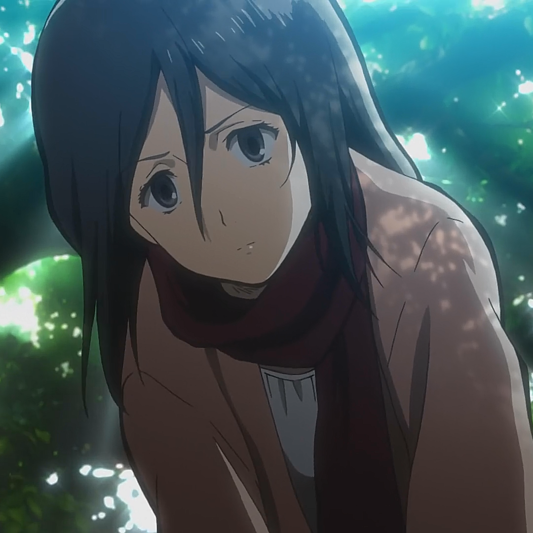 Mikasa mostra o símbolo da família Azumabito - Shingeki no Kyojin 4  Temporada Episódio 10 