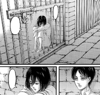 Eren hears Mikasa's grief