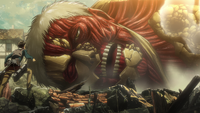 The Armored Titan collapsed in defeat