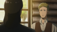 Grisha informs Mikasa's father of his wife's illness