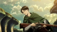 Levi searches the ruins of the chapel for survivors