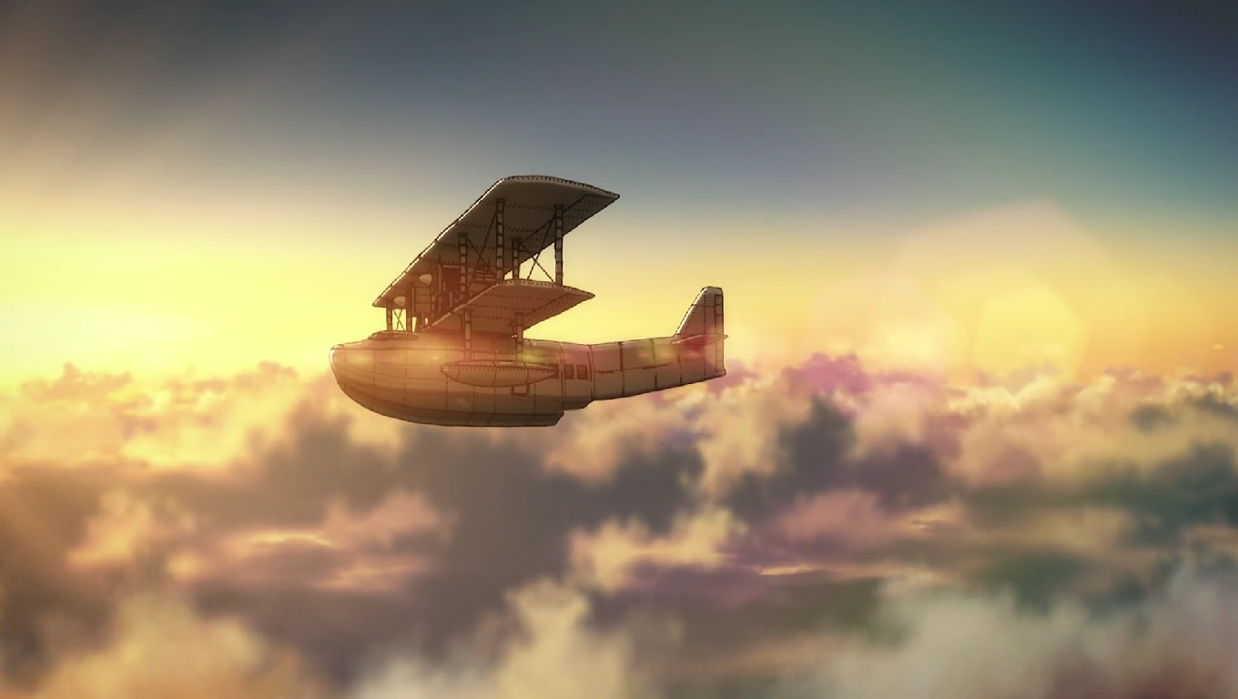 Wallpaper Anime girl and boy, flight in sky, sunset 2880x1800 HD Picture,  Image