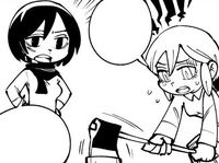 Mikasa forces Historia to chop wood