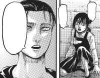 Eren asks for Gabi's cooperation in exchange for Falco's safety