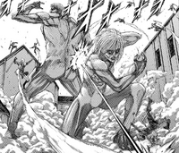 The Armored Titan battles the Yeagerists