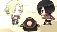 Annie and Mikasa prepare to face off