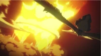 Armin transforms atop Eren's Titan