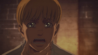 Armin's reaction to Zeke's plan