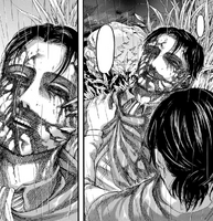 Hange sees the extent of Levi's injuries