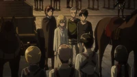 Levi informs Historia of Erwin's orders to make her Queen