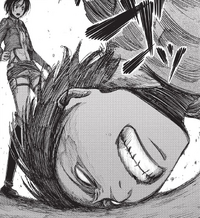 Eren hits his head against the ground