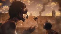 Mikasa watches as Ian saves one of his soldiers