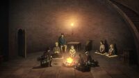 The scouts resting inside Utgard Castle