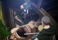 Armin jumps into Mrs. Springer's mouth