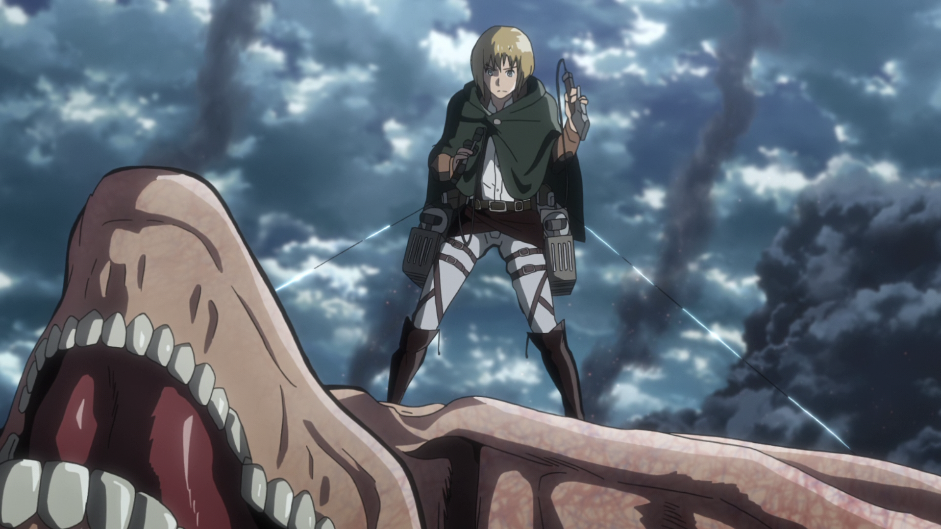 Armin explode tudo com titan Colossal - Shingeki no Kyojin/Attack on  Titan【Legendado】Episódio 7 