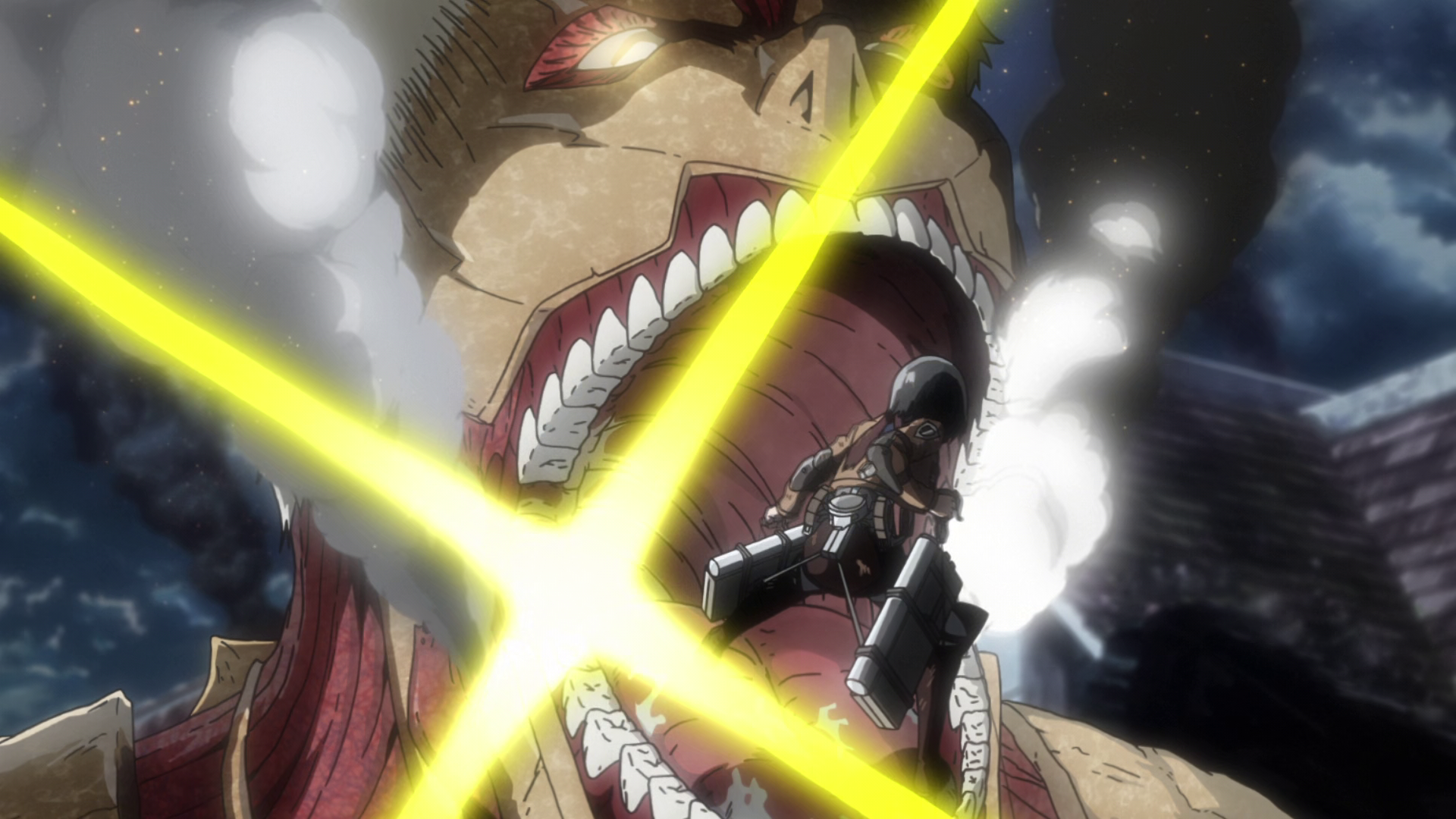 Shingeki no Kyojin, Revelação Titan Colossal e Encouraçado Parte 2 #f