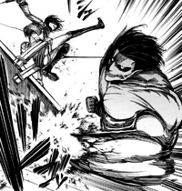 Eren attacks Mikasa