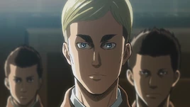 Erwin explains his idea during Eren's trial