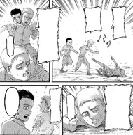 Marcel intervenes a fight between Porco and Reiner