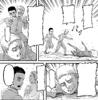 Marcel intervenes a fight between Porco and Reiner