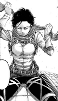 Mikasa puts her scarf back on