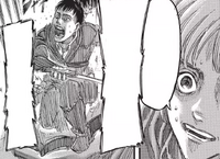 Eren listens to Armin distracting Bertolt