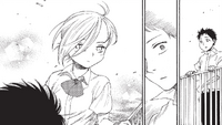 Bertolt watches Annie look at Eren