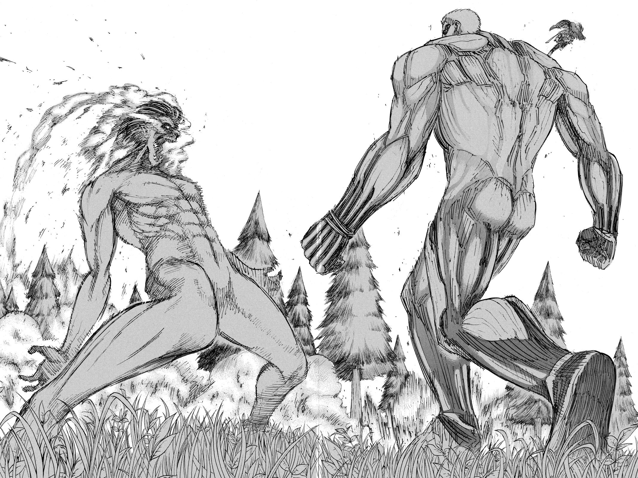 rogue titan vs armored titan manga