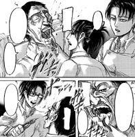 Djel is tortured by Hange and Levi