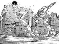 The Armored Titan and Eren have a rematch