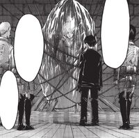 Levi and Hange observe Annie underground