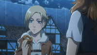 Annie tries a donut