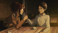 Eren shows interest in Hange's work