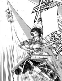 Mikasa pursues the Okapi Titan