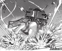 The Cart Titan in battle with the Survey Corps
