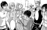Armin watches as Levi pressures on Historia