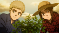 Falco and Gabi plant trees