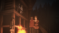 Eren watches his younger self be scolded by Grisha