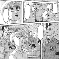 Armin notices the fighting has begun