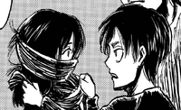 Eren gives Mikasa his scarf