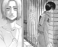 Mikasa is saluted by Louise in jail